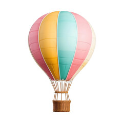 Fototapeta premium Colorful hot air balloon, white isolate background