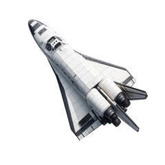 Space shuttle model, white isolated background.