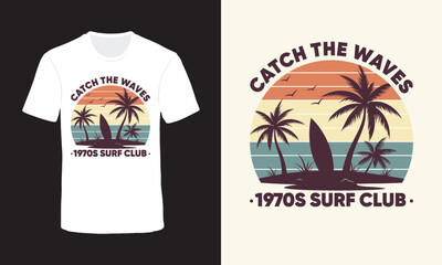  vintage surf summer t shirt design