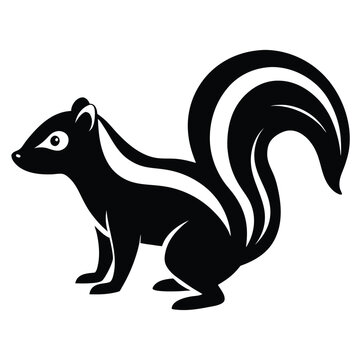 recommend clip art: Solid color Spotted Skunk animal vector design