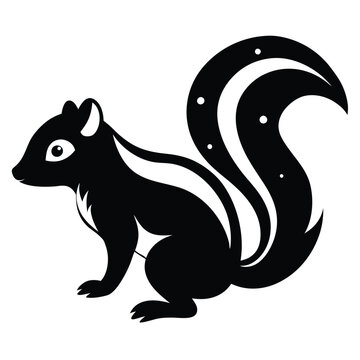recommend clip art: Solid color Spotted Skunk animal vector design