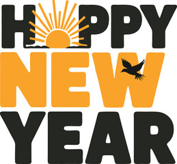 Happy new year vector art and illustration