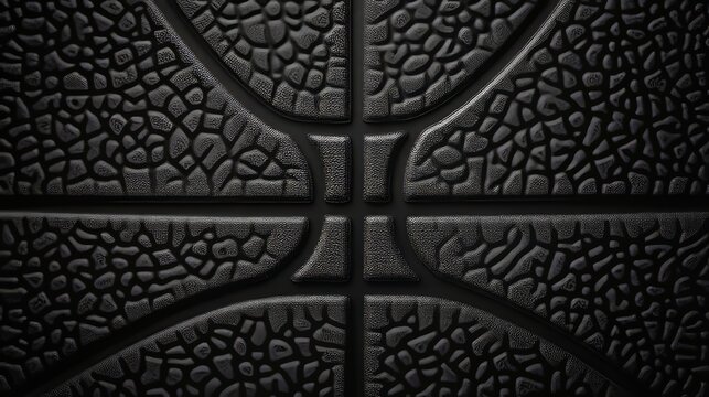 Black basketball texture background, suitable for sports theme posters.