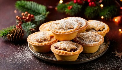 christmas mince pies on a plate