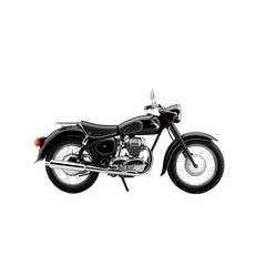 Fototapeta premium Classic black motorcycle with chrome details on a white isolate background.