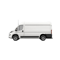 White delivery van on a white isolated background.