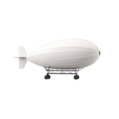 White zeppelin on a black background, showcasing vintage airship design.