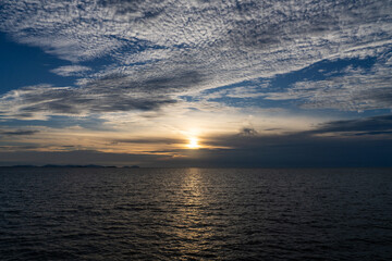 sunset in the cloud over the sea
