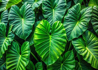 Naklejka premium Stunning Elephant Ear Plant Images Showcasing Lush Green Leaves and Tropical Aesthetic for Home and Garden Decor