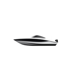 Sporty speedboat on white isolated background.