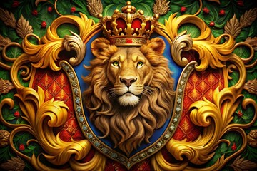 Stunning Family Crest Featuring a Majestic Lion Symbolizing Strength and Heritage for Personalized Family Identity