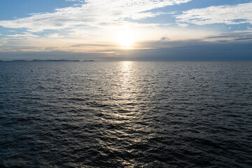 sunset in the cloud over the sea