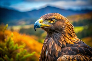 Obraz premium Stunning Golden Eagles in their Natural Habitat – Majestic Birds of Prey Captured in Breathtaking Wilderness Settings