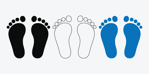 Human footprint icon. Vector illustration. Footprint silhouette. Human Foot Step Icon.