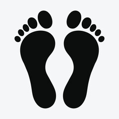 Human footprint icon. Vector illustration. Footprint silhouette. Human Foot Step Icon.