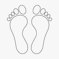 Human footprint icon. Vector illustration. Footprint silhouette. Human Foot Step Icon.