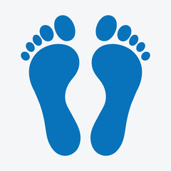 Obraz premium Human footprint icon. Vector illustration. Footprint silhouette. Human Foot Step Icon.