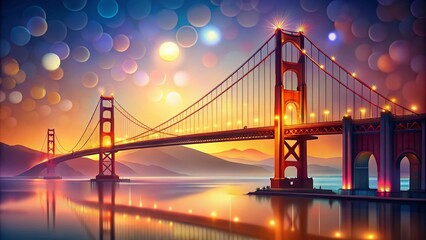 Obraz premium Stunning Golden Gate Bridge Vector Art for Design Projects, Illustrations, and Creative Works in High-Quality Format