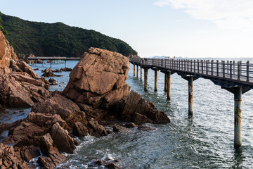 Obraz premium footbridge at the seaside