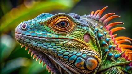 Fototapeta premium Stunning Images of Iguanas in Their Natural Habitat - Colorful, Captivating, and Unique Reptile Photography for Nature