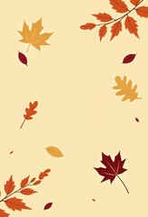 Obraz premium Stylized Fall Foliage Postcard with Autumn Leaves