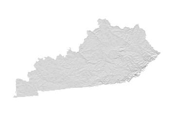 Kentucky Elevation Ridgeline Map - Topographic SVG Visualization of State Terrain from Mississippi River Plains to Appalachian Mountains