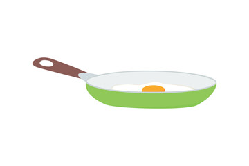 Scrambled Eggs in Frying Pan. Vector Set