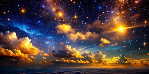 Fototapeta premium Stunning Night Sky Wallpaper Free with Gold Accents for Your Perfect Desktop or Mobile Background