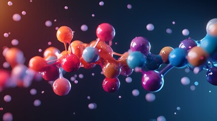 Abstract Colorful Spheres and Drops. Illustration 3D For inserting text in Copy spaces