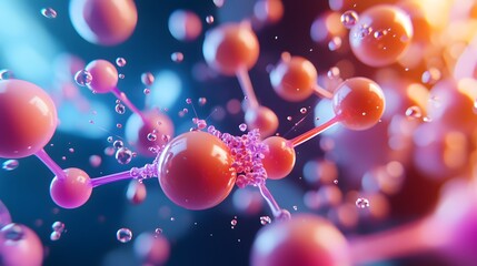 Abstract Molecular Structure. Illustration 3D For inserting text in Copy spaces