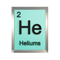 Helium front - Periodic Table Element, Scientific and Educational Use, Transparent and Translucent...