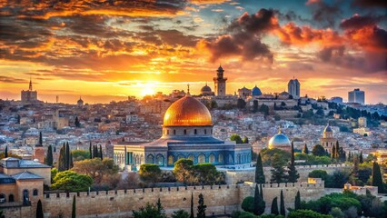 Obraz premium Stunning Pictures of Yerushalayim Showcasing Historic Landmarks, Vibrant Culture, and Breathtaking Scenery