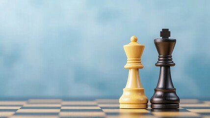 3D Illustration of a Chessboard in a Financial Strategy Room, Ideal for Text Annotations and Concepts