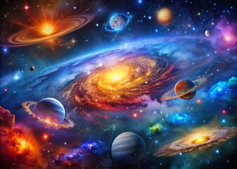 Obraz premium Stunning Space Backdrops for Cosmic Designs and Creative Projects Featuring Galaxies, Nebulae, and Starry Skies