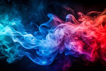 Obraz premium Colorful Abstract Smoke Background - Ultrawide Long Exposure with Blue to Red Gradient