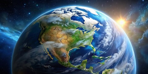 Obraz premium Stunning Video of Earth from Space Capturing the Planet's Beauty and Wonders for Educational and Inspirational Purposes