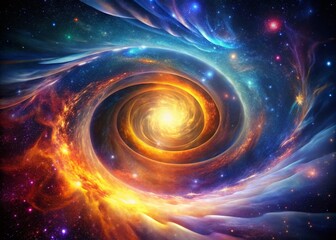 Colorful Cosmic Vortex Energy Waves in Space - Abstract Portrait Photography