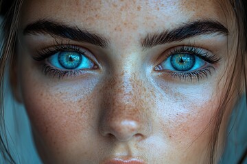 Fototapeta premium Portrait of attractive model woman with clean skin and beautiful eyes