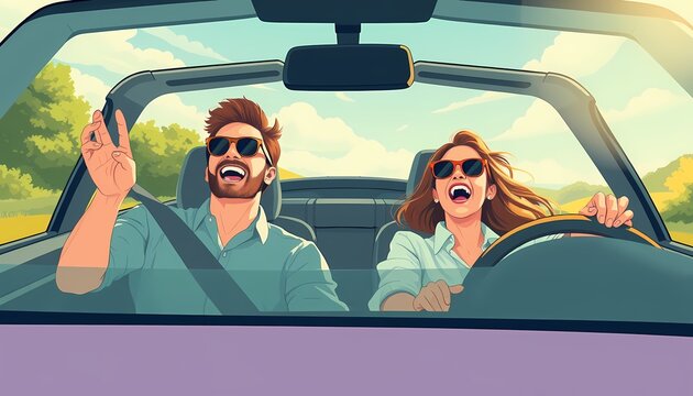 Joyful Drive to Vacation