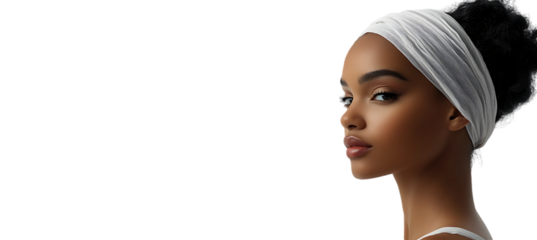 Beautiful Black Female Model: Professional PNG Cutout Precisely Isolated on a Transparent Background, Ideal for Digital Art, Marketing, or Design Applications
