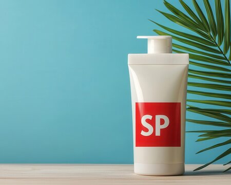 Sunscreen spread on a table with visible SPF rating, sun safety awareness product, Skin cancer prevention, Health promotion