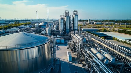 Chemical storage tank at an industrial facility.