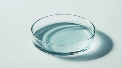 Close up of a glass petri dish