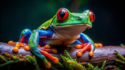Unique Frog Hands Close-Up in Nature, Showcasing Vibrant Colors and Textures of Amphibian Limbs in Natural Habitat