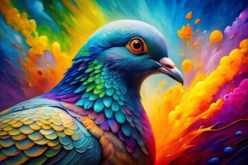 Vibrant Abstract Dove Painting for Peaceful Home Decor, Spiritual Art, Modern Wall Art, and Unique Gift Ideas