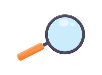 Magnifying glass icon in flat style. Loupe vector illustration on isolated background. Searching sign business concept.