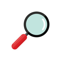 Magnifying glass icon in flat style. Loupe vector illustration on isolated background. Searching sign business concept.