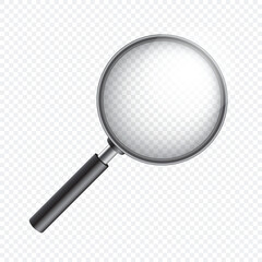 Magnifying glass icon in flat style. Loupe vector illustration on isolated background. Searching sign business concept.