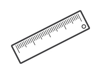 Ruler icon in flat style. Measuring tool vector illustration on isolated background. Stationery sign business concept.