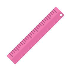 Ruler icon in flat style. Measuring tool vector illustration on isolated background. Stationery sign business concept.